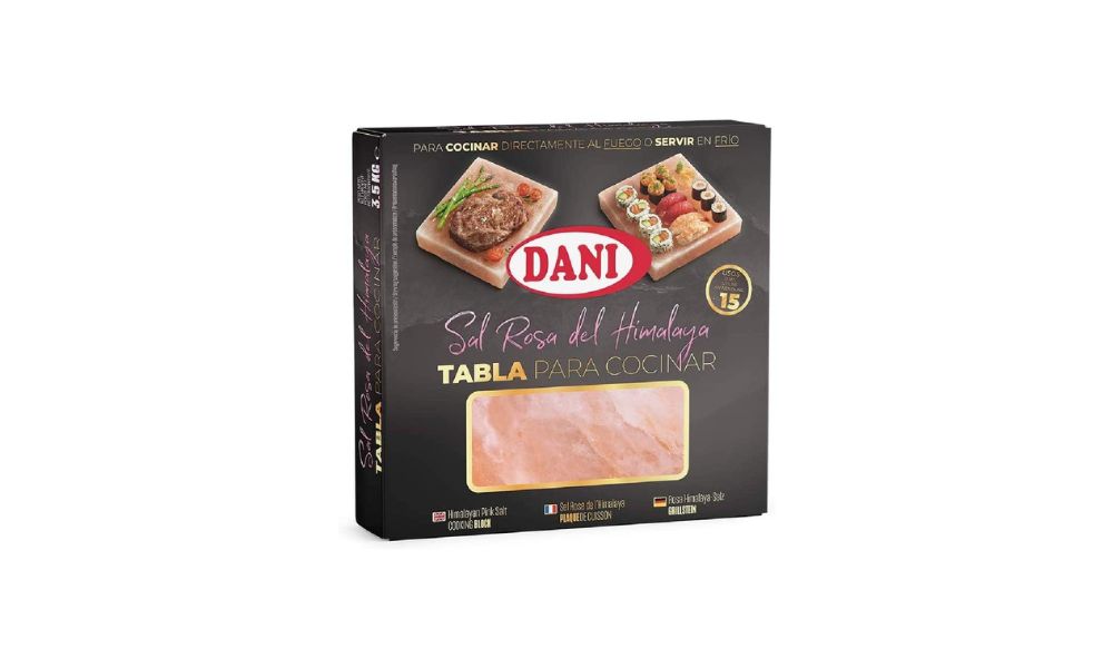 Dani Plancha/Tabla de Sal Rosa del Himalaya para Cocinar, 3500 Gramos 